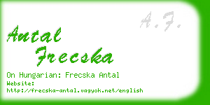 antal frecska business card